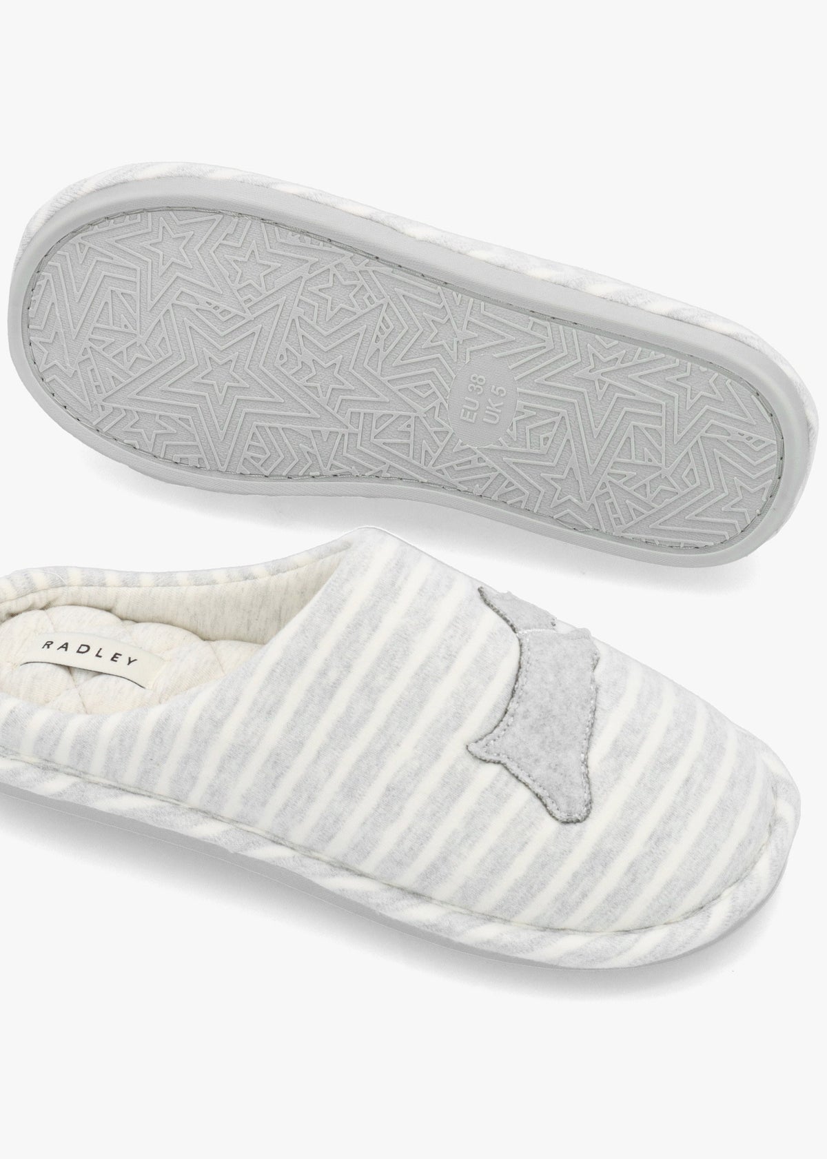 Hadley Jersey Stripe Grey Mule Slippers