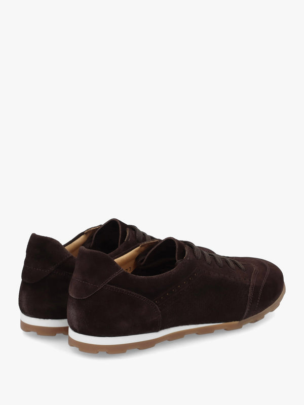 Ginny Brown Suede Perforated Low Profile Trainers
