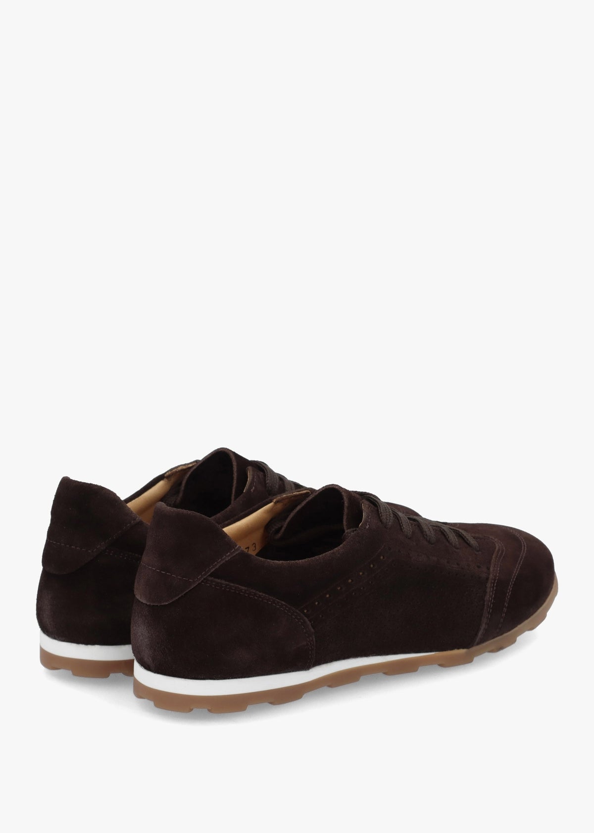 Ginny Brown Suede Perforated Low Profile Trainers