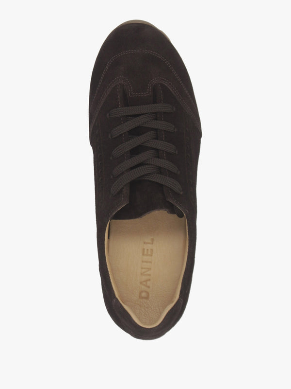 Ginny Brown Suede Perforated Low Profile Trainers