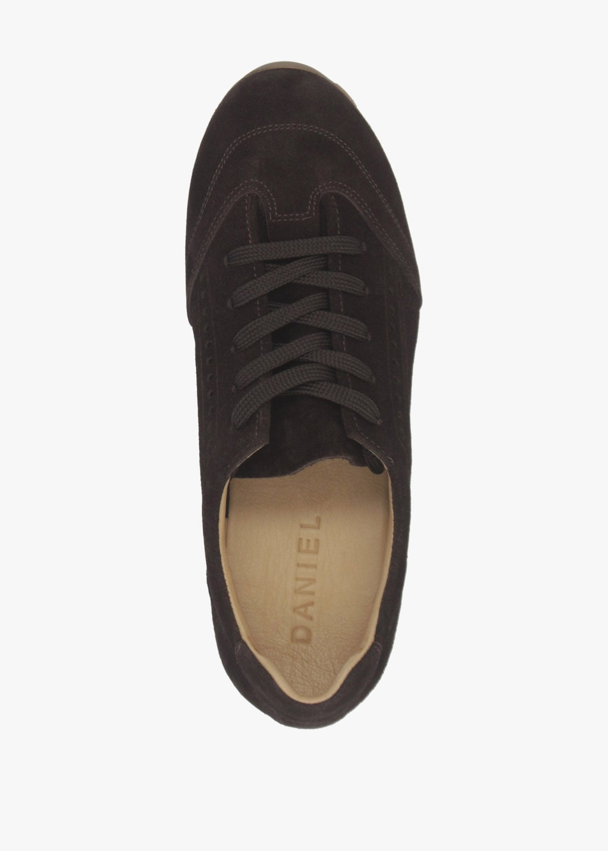 Ginny Brown Suede Perforated Low Profile Trainers