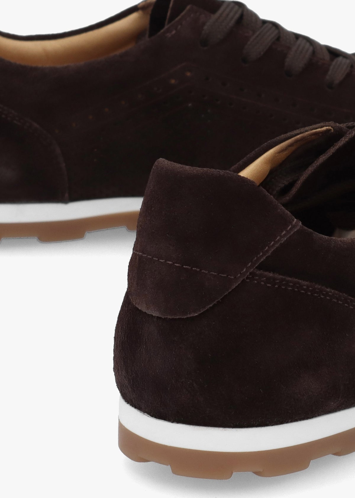 Ginny Brown Suede Perforated Low Profile Trainers