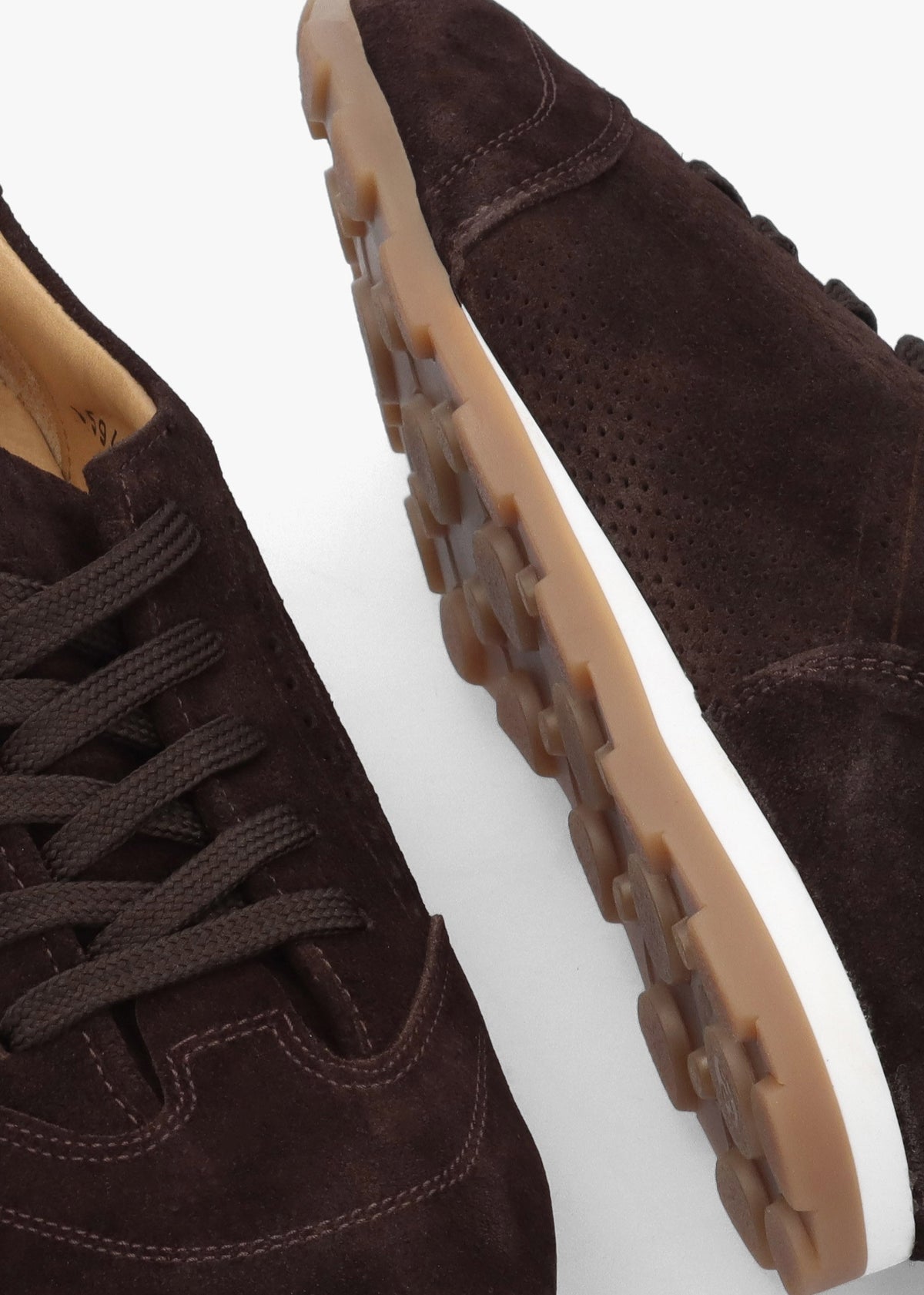 Ginny Brown Suede Perforated Low Profile Trainers