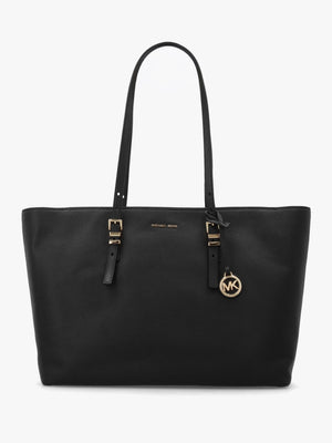 Quinn Large Pebbled Leather Black Tote Bag