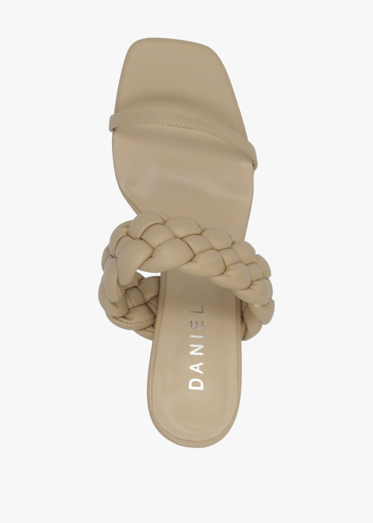 Rose Beige Plaited Two Bar Heeled Sandals