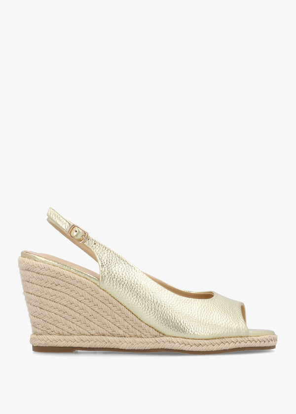 Ruby Gold Wedge Espadrilles