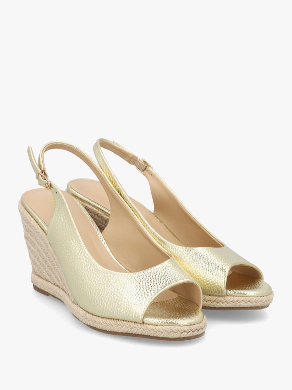 Ruby Gold Wedge Espadrilles