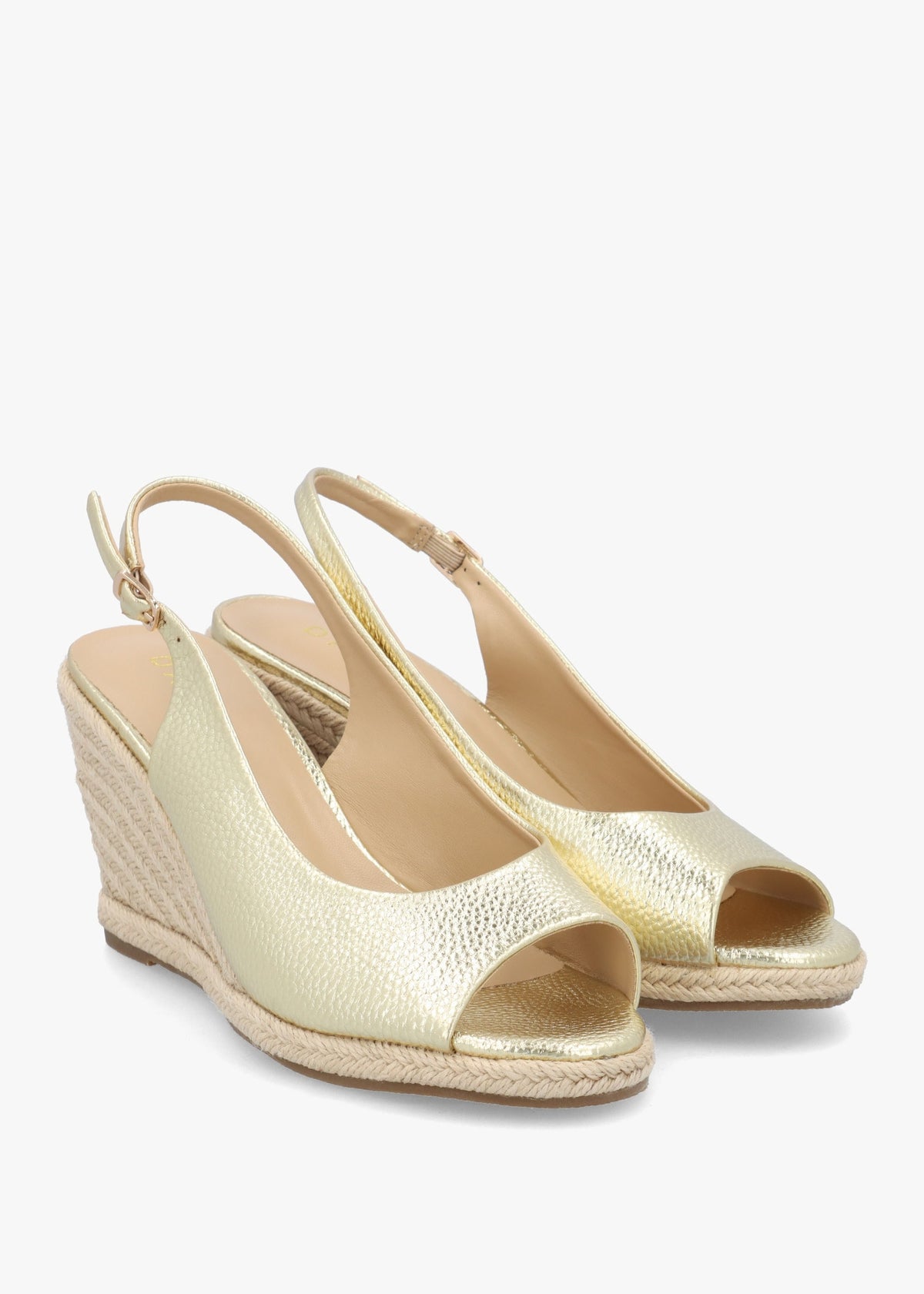 Ruby Gold Wedge Espadrilles