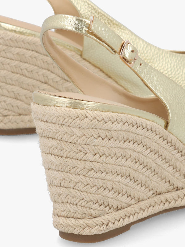 Ruby Gold Wedge Espadrilles
