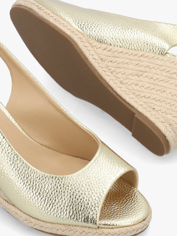 Ruby Gold Wedge Espadrilles