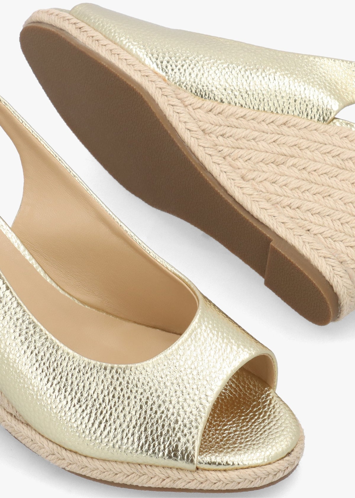 Ruby Gold Wedge Espadrilles