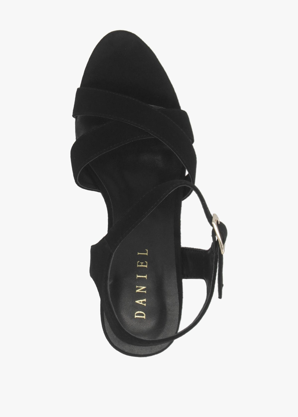 Ruth Black Suede Cross Strap Wedge Sandals
