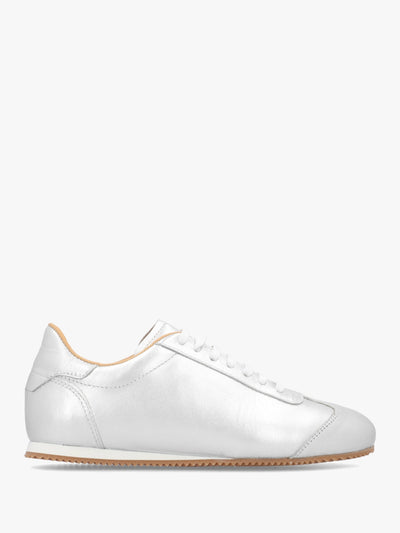 Vantage Silver Metallic Leather Super Low-Profile Trainers