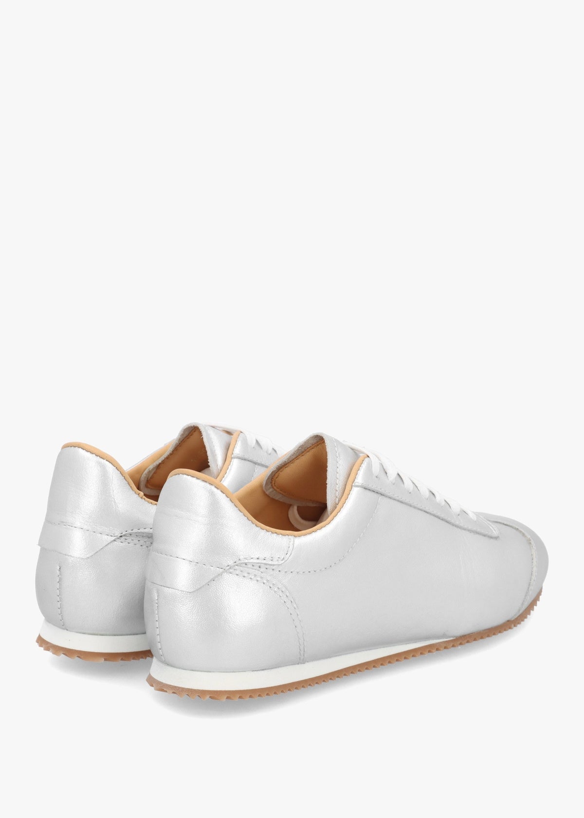 Vantage Silver Metallic Leather Super Low-Profile Trainers