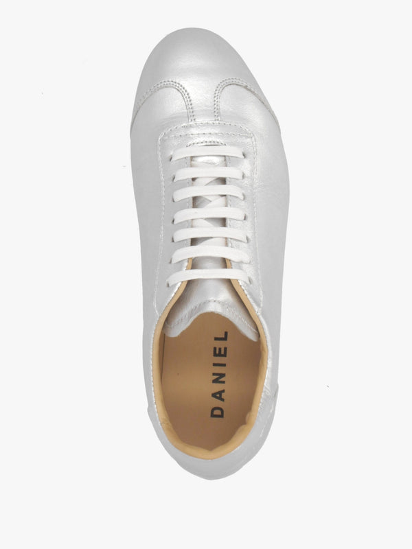 Vantage Silver Metallic Leather Super Low-Profile Trainers
