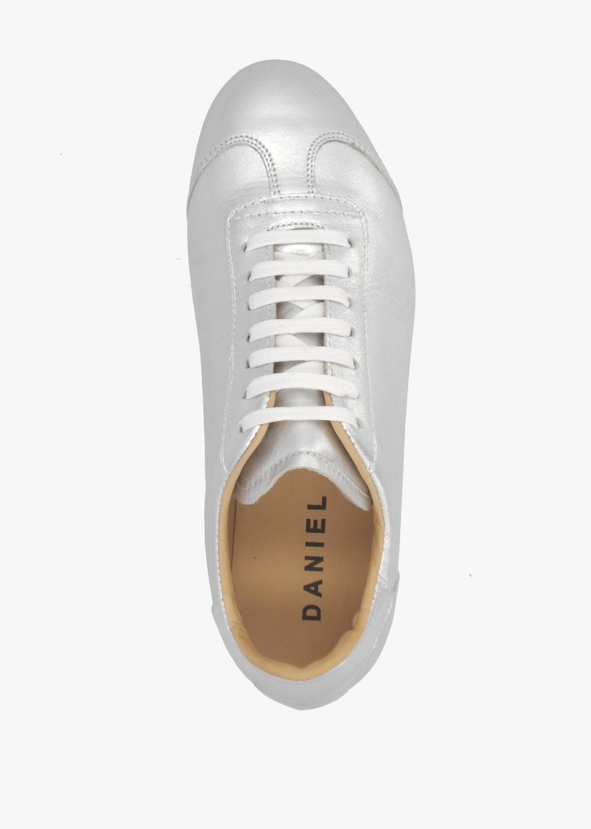 Vantage Silver Metallic Leather Super Low-Profile Trainers