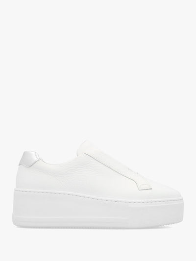 Vred White & Silver Leather Flatform Trainers