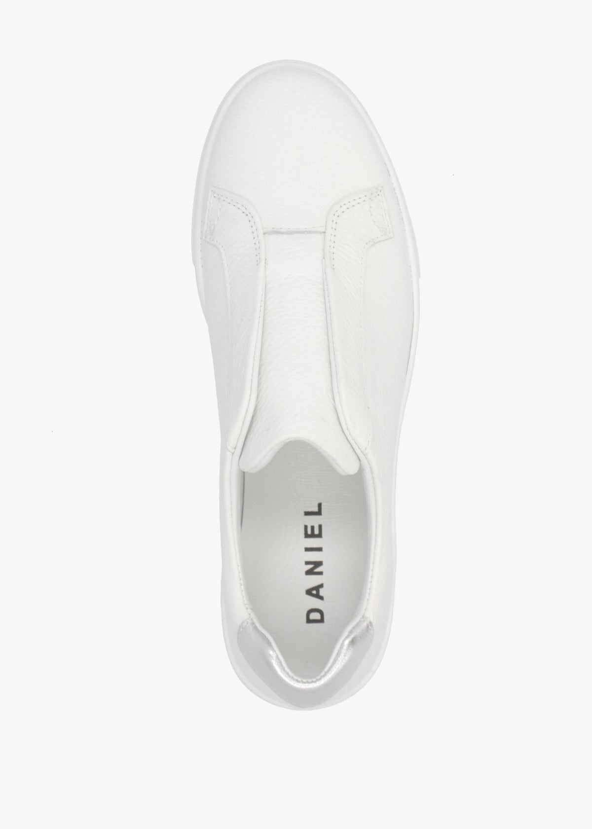 Vred White & Silver Leather Flatform Trainers