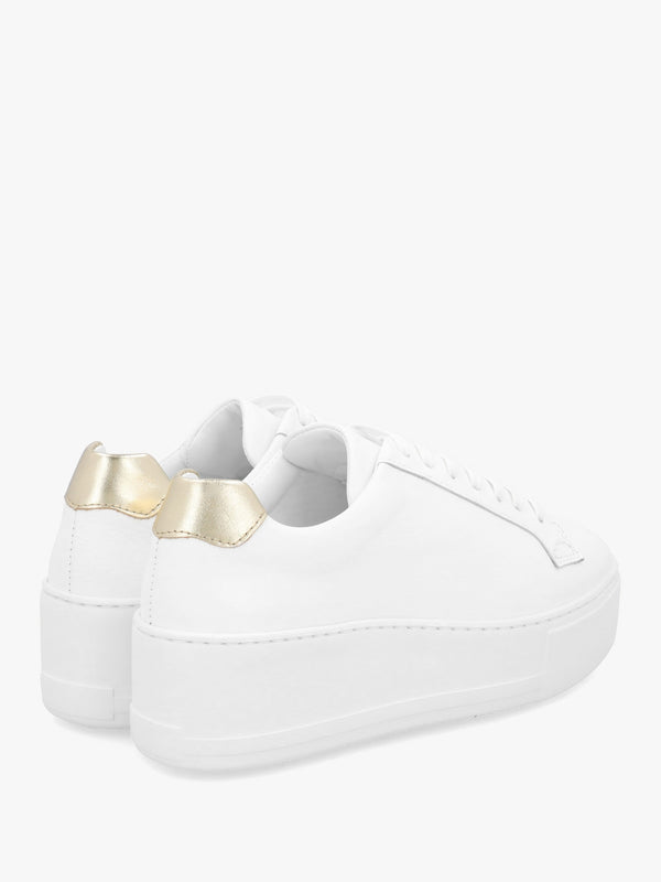 Vircus White & Gold Leather Flatform Trainers