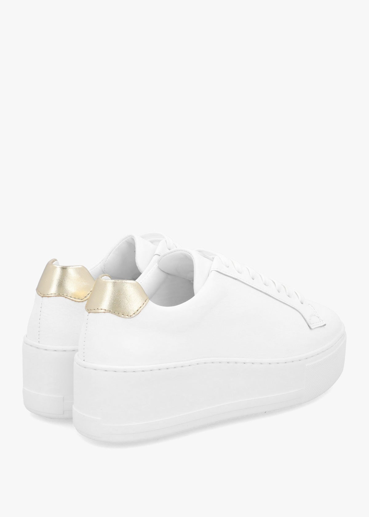 Vircus White & Gold Leather Flatform Trainers