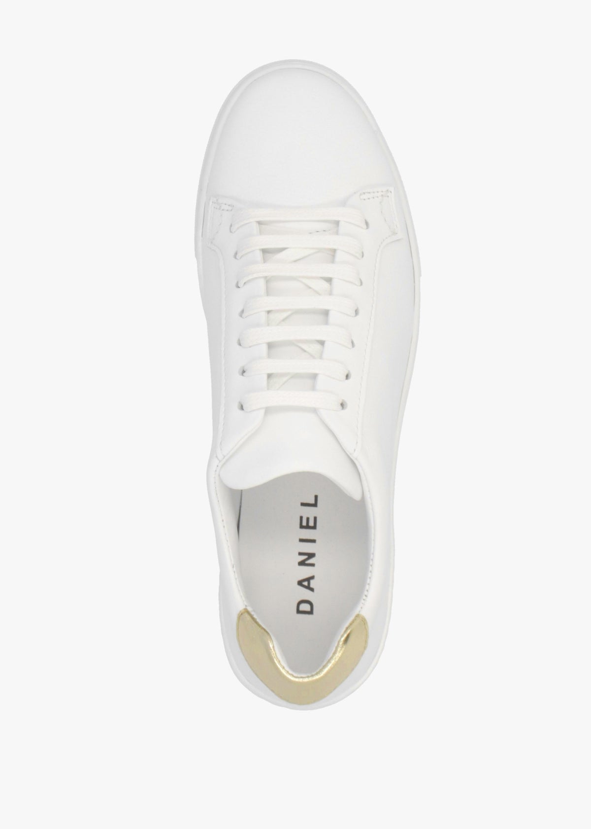 Vircus White & Gold Leather Flatform Trainers