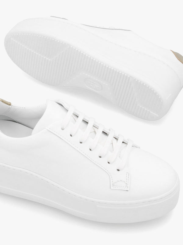 Vircus White & Gold Leather Flatform Trainers