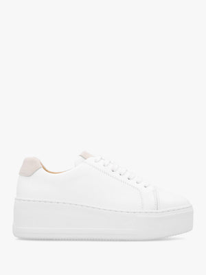 Verve White Leather Flatform Trainers