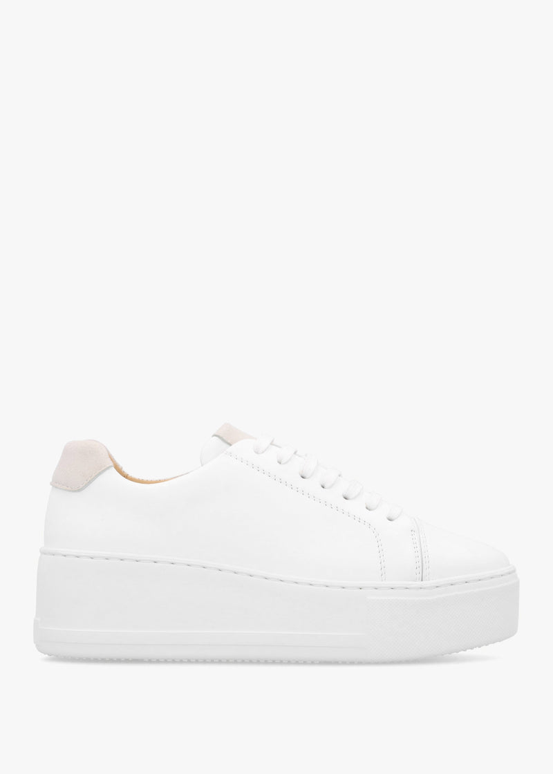Verve White Leather Flatform Trainers