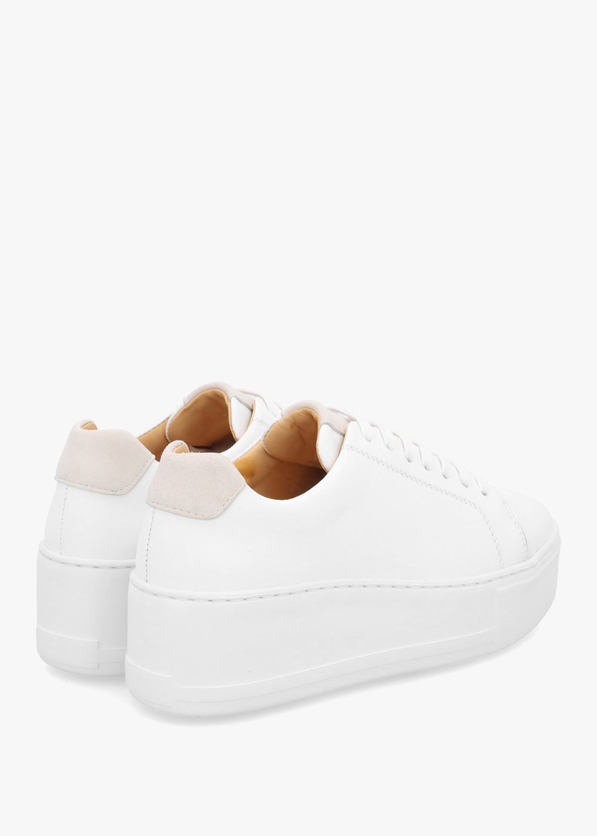 Verve White Leather Flatform Trainers