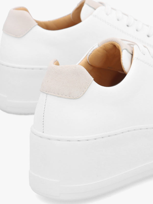 Verve White Leather Flatform Trainers