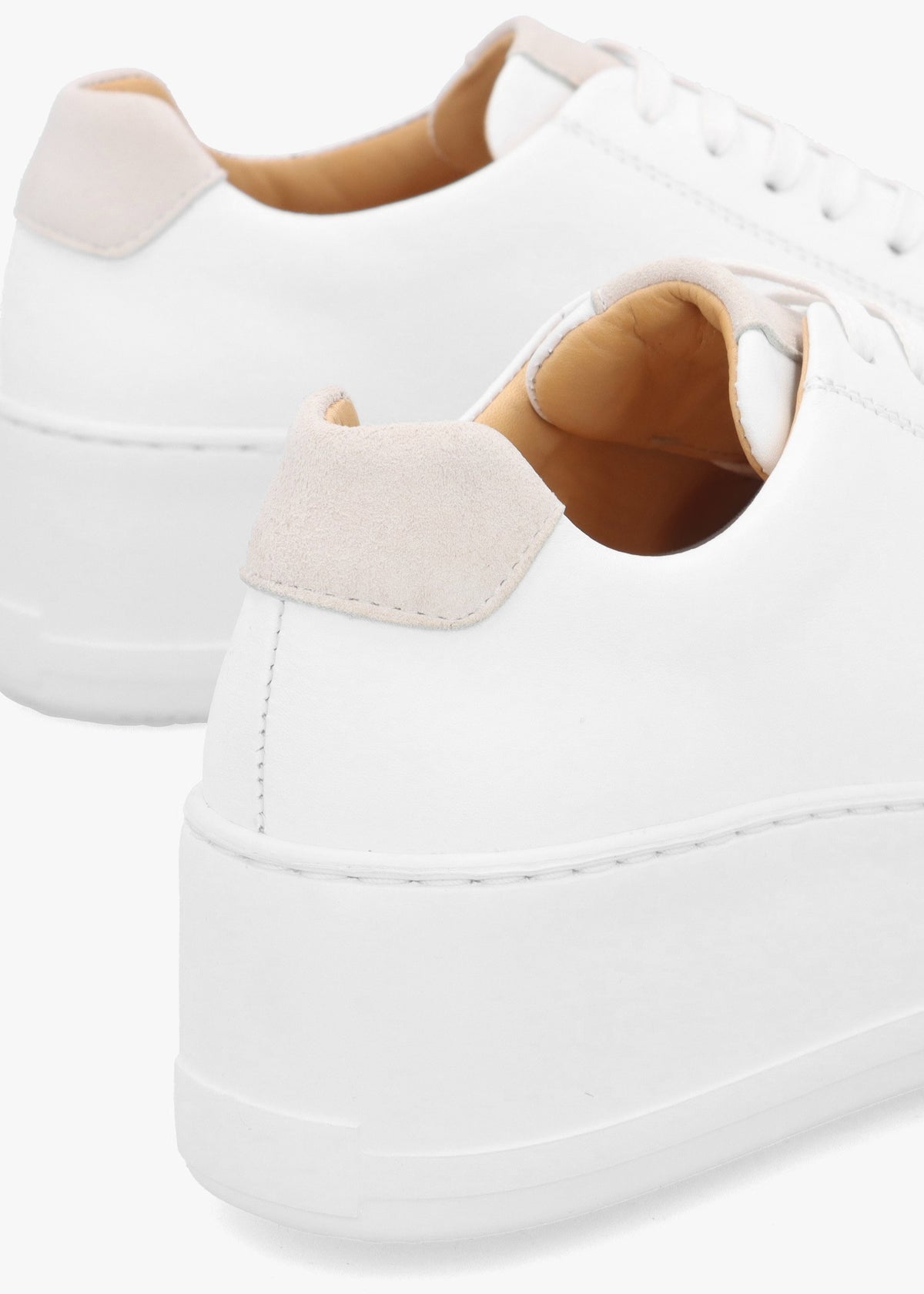Verve White Leather Flatform Trainers