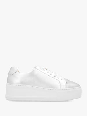 Verve Silver Leather Flatform Trainers