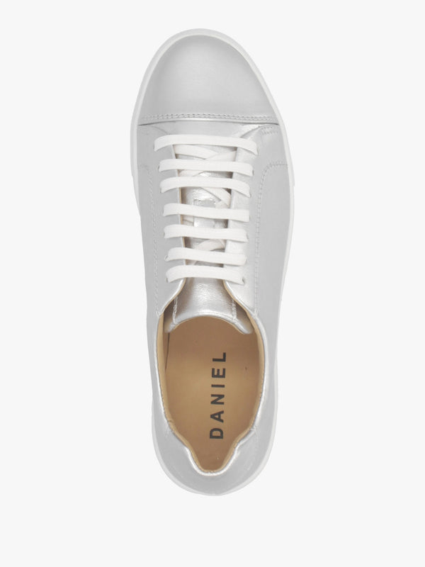 Verve Silver Leather Flatform Trainers