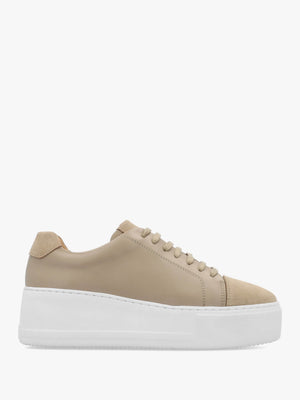 Verve Beige Leather Flatform Trainers