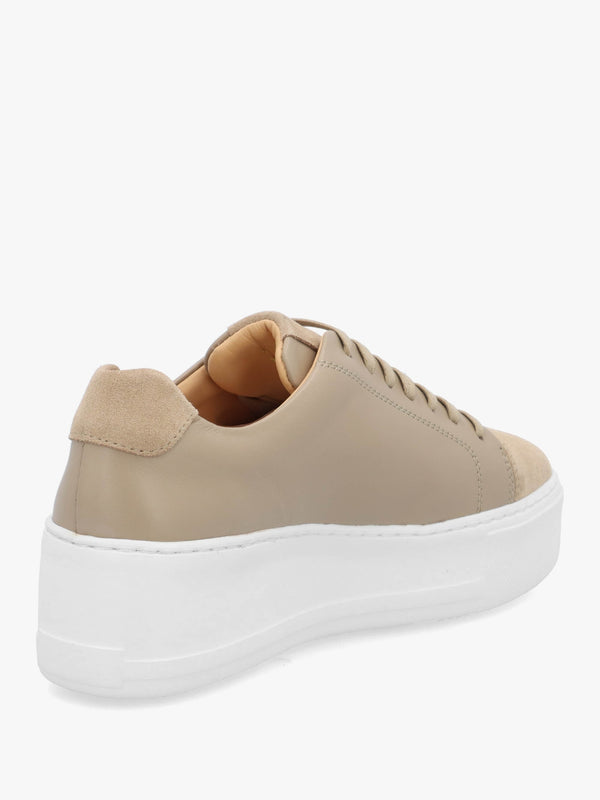 Verve Beige Leather Flatform Trainers