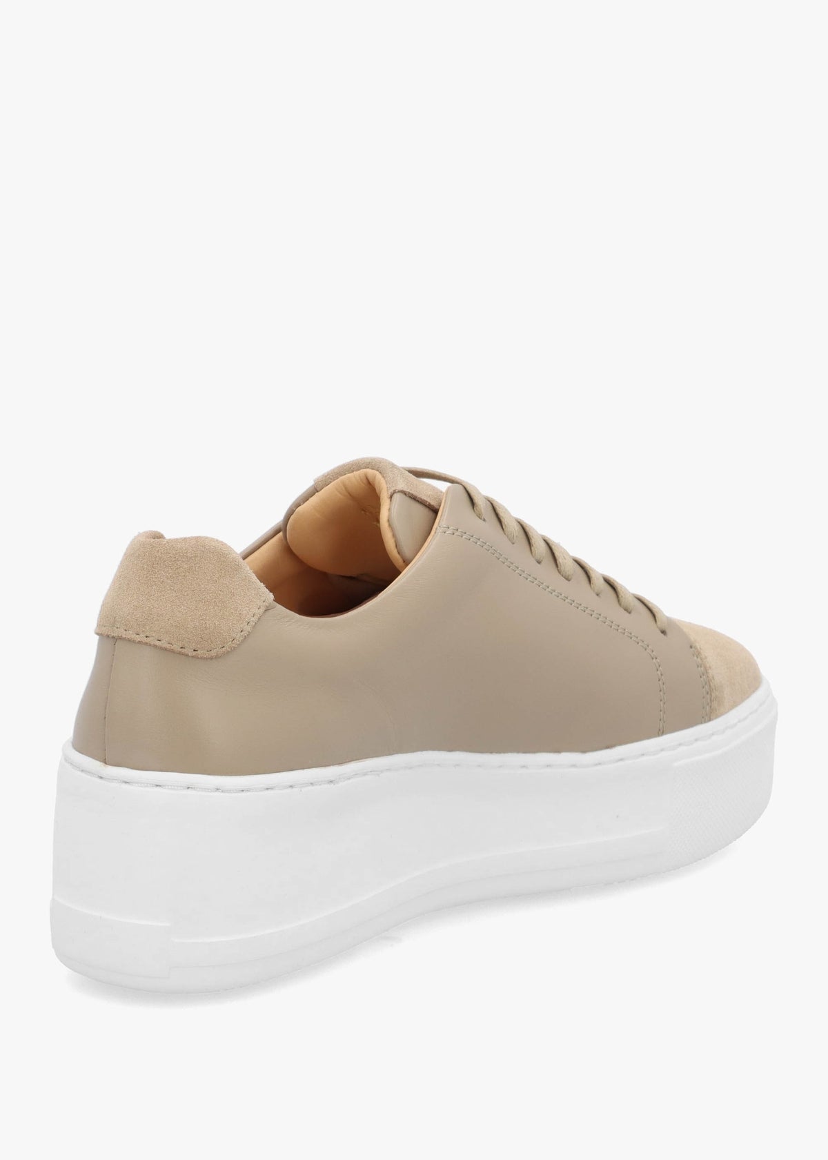 Verve Beige Leather Flatform Trainers