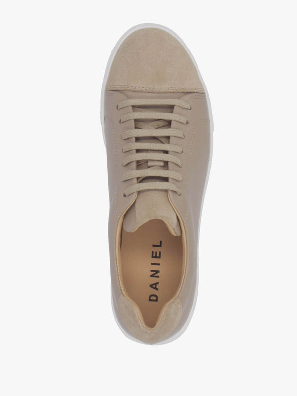 Verve Beige Leather Flatform Trainers
