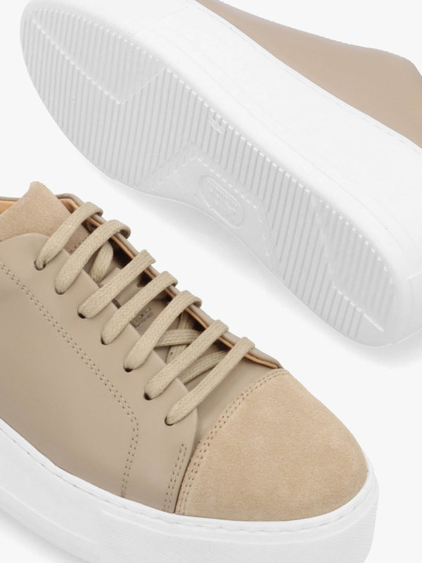 Verve Beige Leather Flatform Trainers