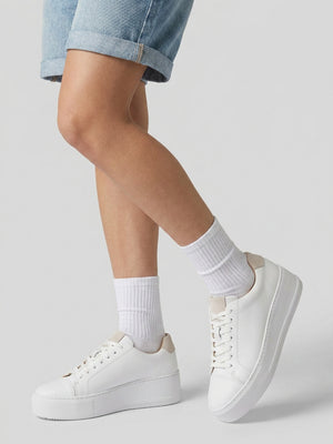 Verve White Leather Flatform Trainers