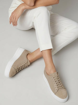 Verve Beige Leather Flatform Trainers