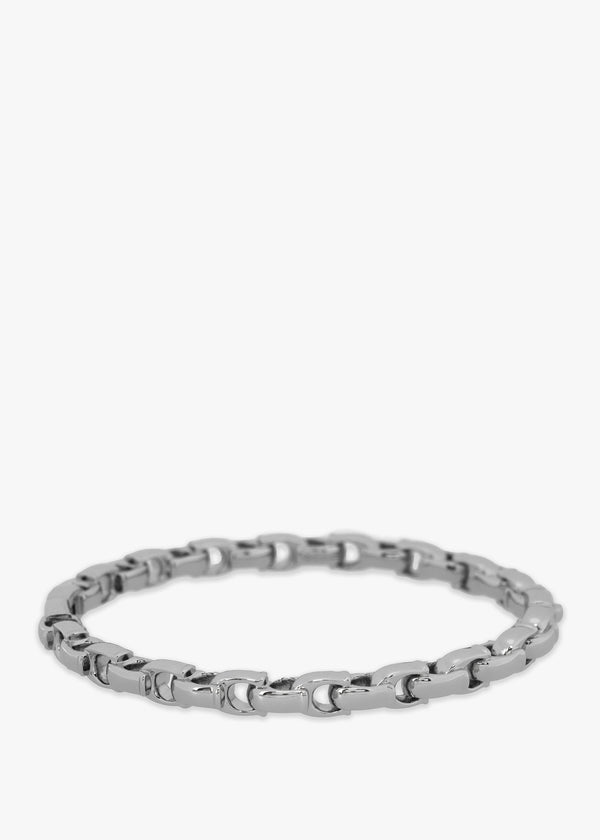 Signature Silver Chain Hinged Bangle