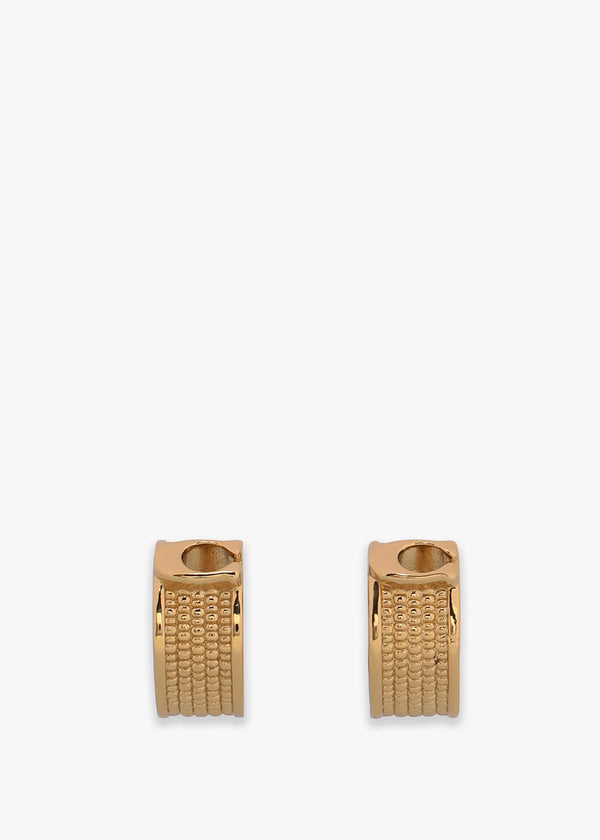 Textured Signature Small C Gold Hoop Earrings