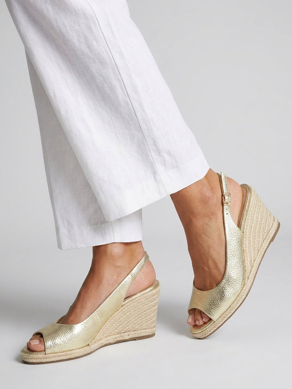 Ruby Gold Wedge Espadrilles