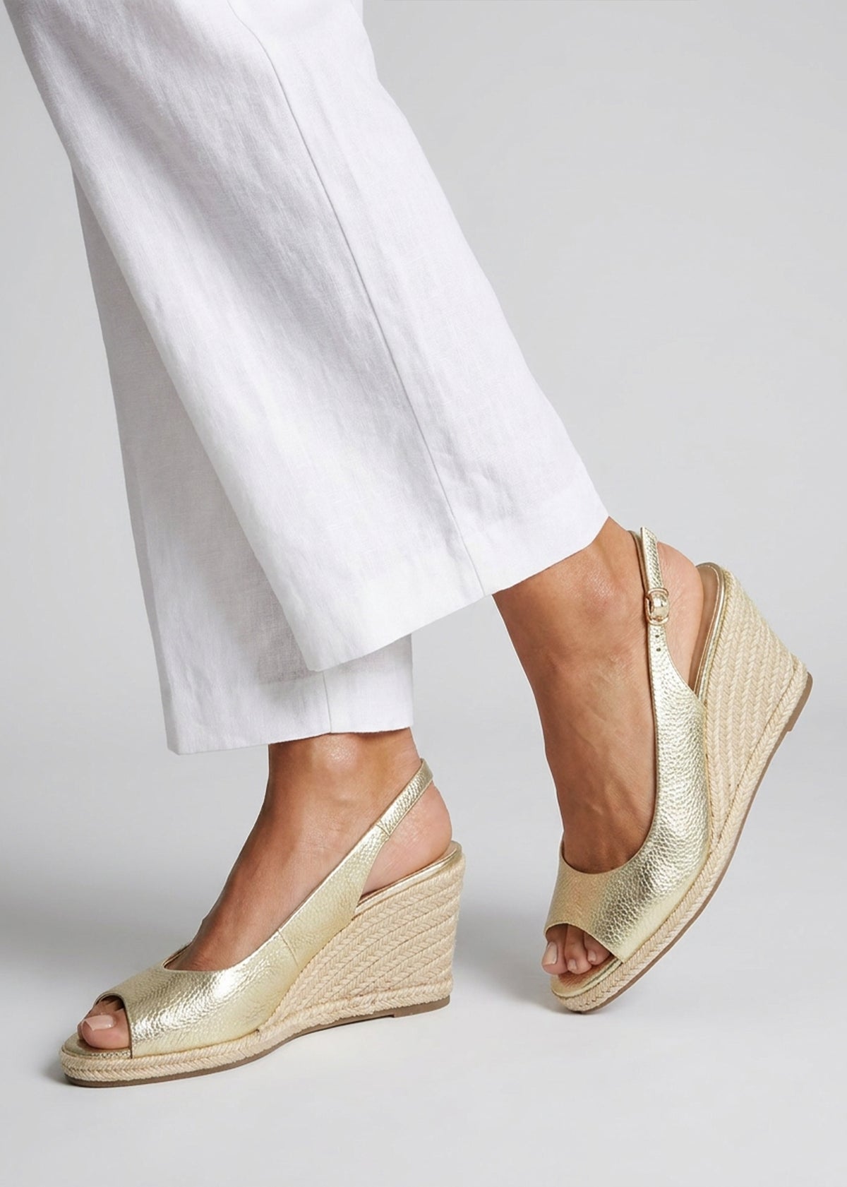 Ruby Gold Wedge Espadrilles