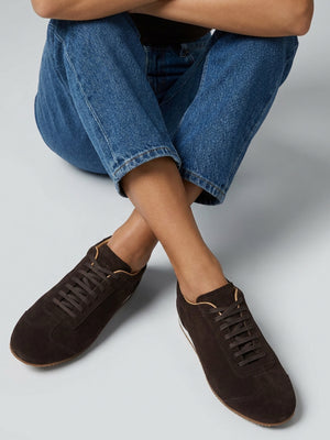 Vantage Brown Suede Super Low-Profile Trainers