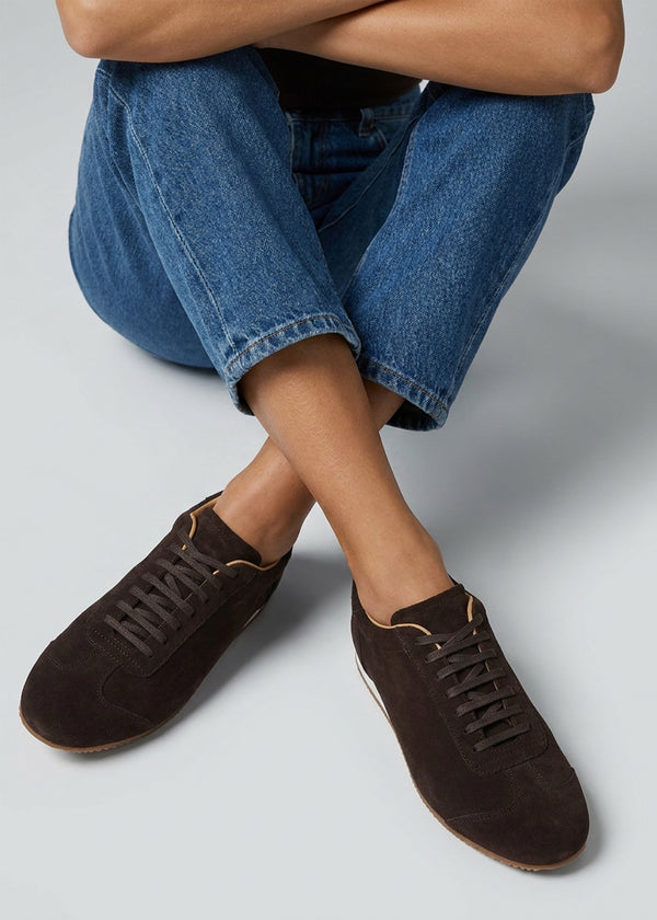 Vantage Brown Suede Super Low-Profile Trainers