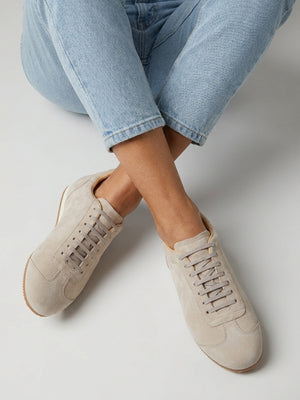 Vantage Taupe Suede Super Low-Profile Trainers