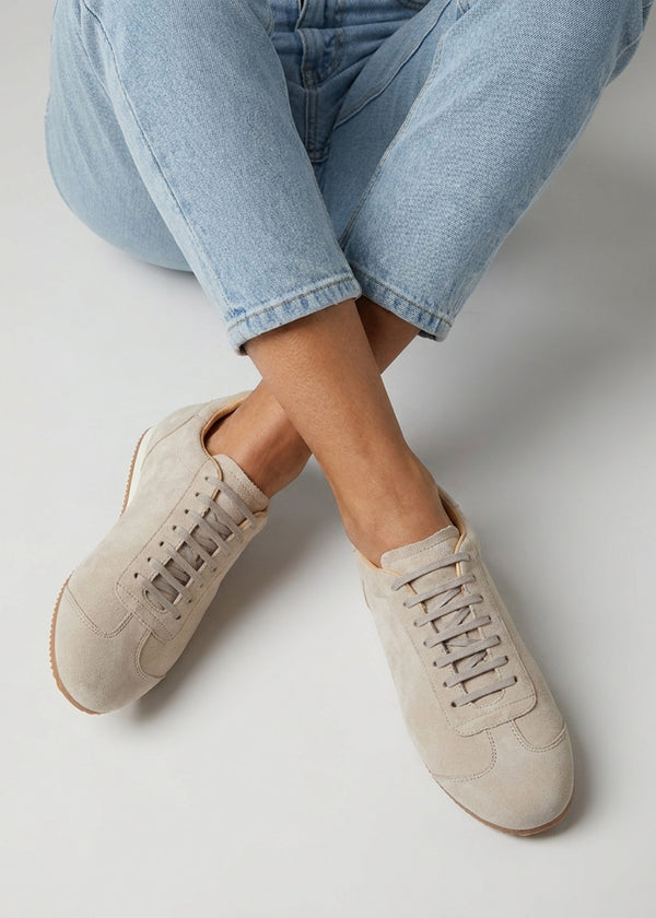 Vantage Taupe Suede Super Low-Profile Trainers