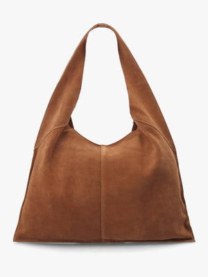 Maive Tan Suede Slouchy Shoulder Bag