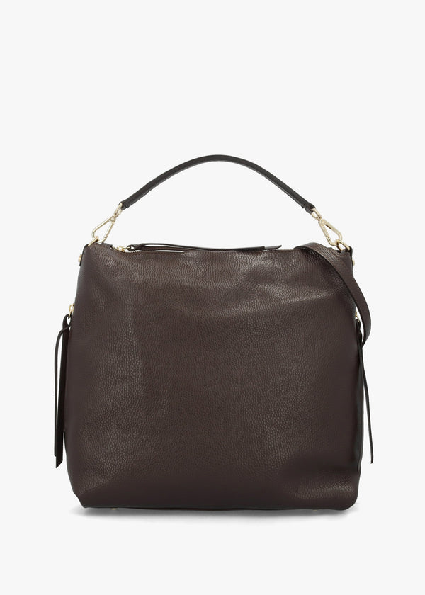 Maya Brown Leather Hobo Bag